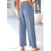 imagePRETTYGARDEN Wide Leg Pants for Women Trendy 2025 Fall High Waisted Business Casual Outfits Work Pant TrousersGrey Blue