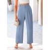 imagePRETTYGARDEN Wide Leg Pants for Women Trendy 2025 Fall High Waisted Business Casual Outfits Work Pant TrousersGrey Blue