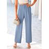 imagePRETTYGARDEN Wide Leg Pants for Women Trendy 2025 Fall High Waisted Business Casual Outfits Work Pant TrousersGrey Blue
