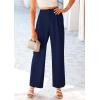imagePRETTYGARDEN Wide Leg Pants for Women Trendy 2025 Fall High Waisted Business Casual Outfits Work Pant TrousersNavy