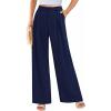 imagePRETTYGARDEN Wide Leg Pants for Women Trendy 2025 Fall High Waisted Business Casual Outfits Work Pant TrousersNavy