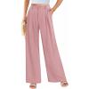 imagePRETTYGARDEN Wide Leg Pants for Women Trendy 2025 Fall High Waisted Business Casual Outfits Work Pant TrousersPink