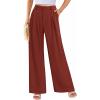 imagePRETTYGARDEN Wide Leg Pants for Women Trendy 2025 Fall High Waisted Business Casual Outfits Work Pant TrousersRust Red