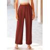 imagePRETTYGARDEN Wide Leg Pants for Women Trendy 2025 Fall High Waisted Business Casual Outfits Work Pant TrousersRust Red