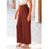 imagePRETTYGARDEN Wide Leg Pants for Women Trendy 2025 Fall High Waisted Business Casual Outfits Work Pant TrousersRust Red