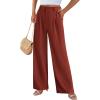 imagePRETTYGARDEN Wide Leg Pants for Women Trendy 2025 Fall High Waisted Business Casual Outfits Work Pant TrousersRust Red