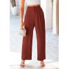 imagePRETTYGARDEN Wide Leg Pants for Women Trendy 2025 Fall High Waisted Business Casual Outfits Work Pant TrousersRust Red