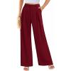 imagePRETTYGARDEN Wide Leg Pants for Women Trendy 2025 Fall High Waisted Business Casual Outfits Work Pant TrousersWine Red