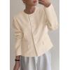 imagePRETTYGARDEN Women Blazers Business Casual Outfits 2025 Fall Fashion Long Sleeve Professional Office Work Suit Jacket ClothesBeige