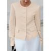 imagePRETTYGARDEN Women Blazers Business Casual Outfits 2025 Fall Fashion Long Sleeve Professional Office Work Suit Jacket ClothesBeige