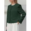 imagePRETTYGARDEN Women Blazers Business Casual Outfits 2025 Fall Fashion Long Sleeve Professional Office Work Suit Jacket ClothesDark Green