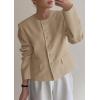 imagePRETTYGARDEN Women Blazers Business Casual Outfits 2025 Fall Fashion Long Sleeve Professional Office Work Suit Jacket ClothesLight Khaki