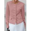 imagePRETTYGARDEN Women Blazers Business Casual Outfits 2025 Fall Fashion Long Sleeve Professional Office Work Suit Jacket ClothesPink