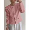 imagePRETTYGARDEN Women Blazers Business Casual Outfits 2025 Fall Fashion Long Sleeve Professional Office Work Suit Jacket ClothesPink