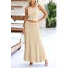 imagePRETTYGARDEN Womens 2 Piece Maxi Skirt Sets Casual Summer Knit Cropped Tank Top High Waisted Long Skirts OutfitBeige
