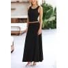 imagePRETTYGARDEN Womens 2 Piece Maxi Skirt Sets Casual Summer Knit Cropped Tank Top High Waisted Long Skirts OutfitBlack