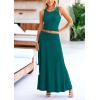 imagePRETTYGARDEN Womens 2 Piece Maxi Skirt Sets Casual Summer Knit Cropped Tank Top High Waisted Long Skirts OutfitBlue Green