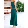 imagePRETTYGARDEN Womens 2 Piece Maxi Skirt Sets Casual Summer Knit Cropped Tank Top High Waisted Long Skirts OutfitBlue Green