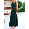 imagePRETTYGARDEN Womens 2 Piece Maxi Skirt Sets Casual Summer Knit Cropped Tank Top High Waisted Long Skirts OutfitDark Green
