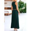 imagePRETTYGARDEN Womens 2 Piece Maxi Skirt Sets Casual Summer Knit Cropped Tank Top High Waisted Long Skirts OutfitDark Green