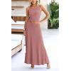 imagePRETTYGARDEN Womens 2 Piece Maxi Skirt Sets Casual Summer Knit Cropped Tank Top High Waisted Long Skirts OutfitDusty Pink