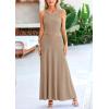 imagePRETTYGARDEN Womens 2 Piece Maxi Skirt Sets Casual Summer Knit Cropped Tank Top High Waisted Long Skirts OutfitKhaki