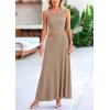imagePRETTYGARDEN Womens 2 Piece Maxi Skirt Sets Casual Summer Knit Cropped Tank Top High Waisted Long Skirts OutfitKhaki