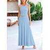 imagePRETTYGARDEN Womens 2 Piece Maxi Skirt Sets Casual Summer Knit Cropped Tank Top High Waisted Long Skirts OutfitLight Blue