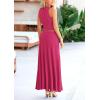 imagePRETTYGARDEN Womens 2 Piece Maxi Skirt Sets Casual Summer Knit Cropped Tank Top High Waisted Long Skirts OutfitRose Red