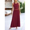 imagePRETTYGARDEN Womens 2 Piece Maxi Skirt Sets Casual Summer Knit Cropped Tank Top High Waisted Long Skirts OutfitWine Red