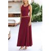 imagePRETTYGARDEN Womens 2 Piece Maxi Skirt Sets Casual Summer Knit Cropped Tank Top High Waisted Long Skirts OutfitWine Red