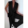 imagePRETTYGARDEN Womens 2 Piece Outfits Sleeveless Suit Vest and Wide Leg Pants Business Casual Blazer SetsBlack