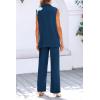 imagePRETTYGARDEN Womens 2 Piece Outfits Sleeveless Suit Vest and Wide Leg Pants Business Casual Blazer SetsDark Blue