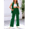 imagePRETTYGARDEN Womens 2 Piece Outfits Sleeveless Suit Vest and Wide Leg Pants Business Casual Blazer SetsGreen