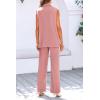 imagePRETTYGARDEN Womens 2 Piece Outfits Sleeveless Suit Vest and Wide Leg Pants Business Casual Blazer SetsLight Pink