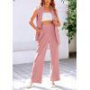 imagePRETTYGARDEN Womens 2 Piece Outfits Sleeveless Suit Vest and Wide Leg Pants Business Casual Blazer SetsLight Pink