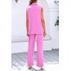 imagePRETTYGARDEN Womens 2 Piece Outfits Sleeveless Suit Vest and Wide Leg Pants Business Casual Blazer SetsPink