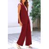 imagePRETTYGARDEN Womens 2 Piece Outfits Sleeveless Suit Vest and Wide Leg Pants Business Casual Blazer SetsWine Red