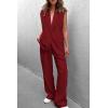 imagePRETTYGARDEN Womens 2 Piece Outfits Sleeveless Suit Vest and Wide Leg Pants Business Casual Blazer SetsWine Red