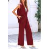 imagePRETTYGARDEN Womens 2 Piece Outfits Sleeveless Suit Vest and Wide Leg Pants Business Casual Blazer SetsWine Red