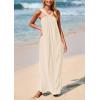 imagePRETTYGARDEN Womens 2025 Casual Long Summer Dresses Sleeveless Strappy Loose Flowy Beach Vacation Maxi Dress with PocketsApricot