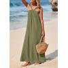 imagePRETTYGARDEN Womens 2025 Casual Long Summer Dresses Sleeveless Strappy Loose Flowy Beach Vacation Maxi Dress with PocketsArmy Green