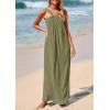 imagePRETTYGARDEN Womens 2025 Casual Long Summer Dresses Sleeveless Strappy Loose Flowy Beach Vacation Maxi Dress with PocketsArmy Green