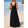 imagePRETTYGARDEN Womens 2025 Casual Long Summer Dresses Sleeveless Strappy Loose Flowy Beach Vacation Maxi Dress with PocketsBlack