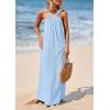imagePRETTYGARDEN Womens 2025 Casual Long Summer Dresses Sleeveless Strappy Loose Flowy Beach Vacation Maxi Dress with PocketsBlue