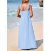 imagePRETTYGARDEN Womens 2025 Casual Long Summer Dresses Sleeveless Strappy Loose Flowy Beach Vacation Maxi Dress with PocketsBlue