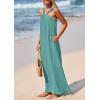 imagePRETTYGARDEN Womens 2025 Casual Long Summer Dresses Sleeveless Strappy Loose Flowy Beach Vacation Maxi Dress with PocketsBlue Green