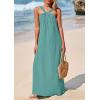 imagePRETTYGARDEN Womens 2025 Casual Long Summer Dresses Sleeveless Strappy Loose Flowy Beach Vacation Maxi Dress with PocketsBlue Green