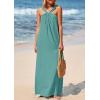 imagePRETTYGARDEN Womens 2025 Casual Long Summer Dresses Sleeveless Strappy Loose Flowy Beach Vacation Maxi Dress with PocketsBlue Green