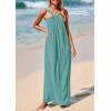 imagePRETTYGARDEN Womens 2025 Casual Long Summer Dresses Sleeveless Strappy Loose Flowy Beach Vacation Maxi Dress with PocketsBlue Green